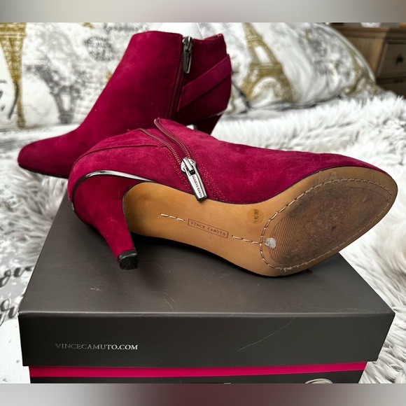 Vince Camuto ribbon red (pink burgundy booties) - Picture 3 of 6